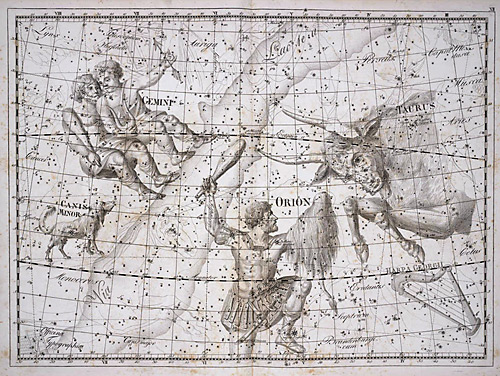 Созвездие Малого Пса из Атласа Uranographia J. E. Bode (Берлин 1801)