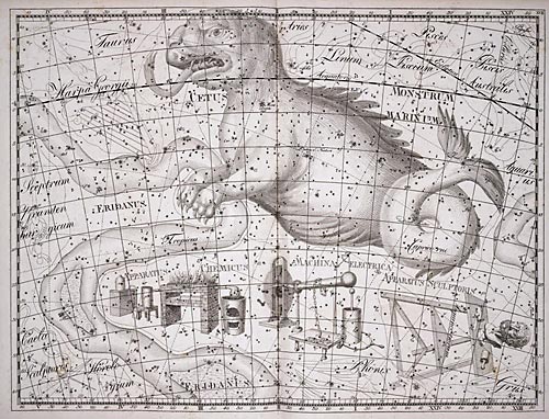 Созвездие Кита из Атласа Uranographia J. E. Bode (Берлин 1801)