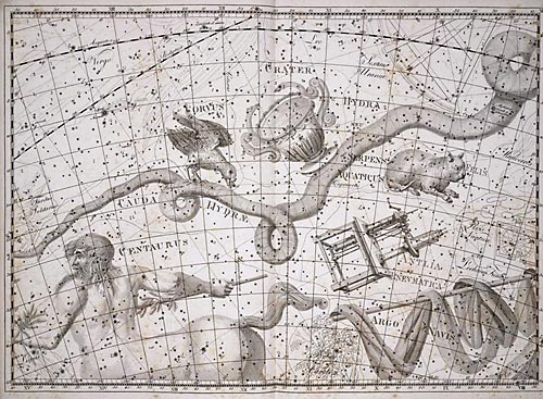 Созвездие Чаша из Атласа Uranographia J. E. Bode (Берлин 1801)