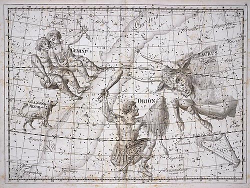 Созвездие Тельца из Атласа Uranographia J. E. Bode (Берлин 1801)