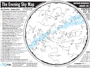 карта звездного неба (январь)