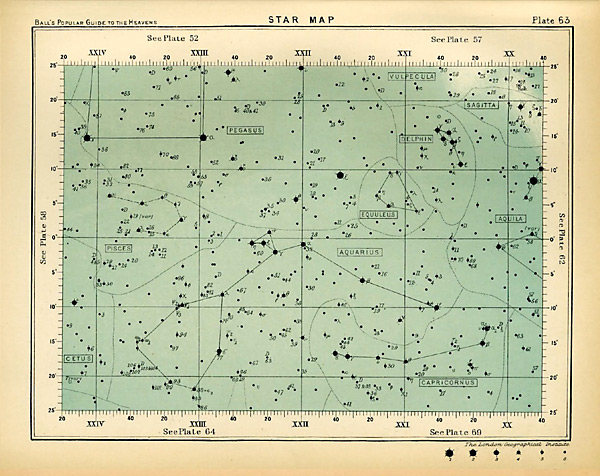 Старинная карта звездного неба (1910 год)