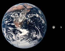 Співвідношення масштабів Землі, Церери і Вести